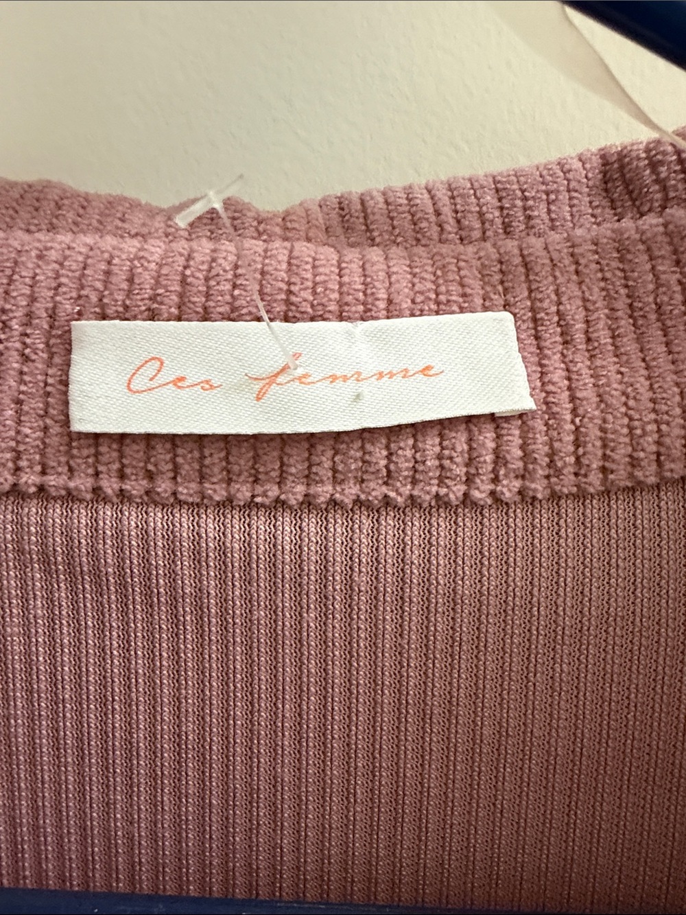 Ces Femme Mauve Ribbed Corduroy Top - Picture 2 of 4